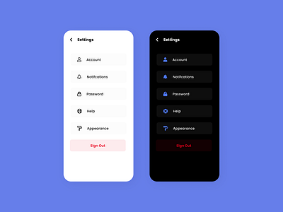 Daily UI #007: Settings app app design dailyui design figma mobile mobile design settings settings mobile settings ui ui ux