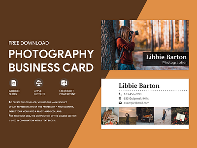 Photographer Business Card Free Google Docs Template business card cards design doc docs document google photo photographer photography photos print printing template templates