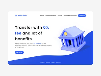 Nolan Bank - A Web Landing Page design design inspiration landing page landing page ui ui web design web landing page web landing page inspiration website website design website inspiration