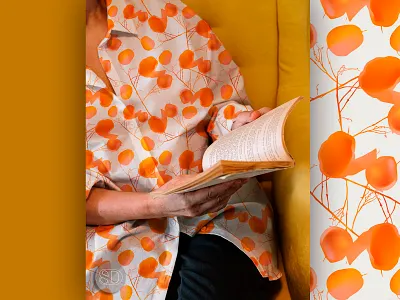 Pattern 02 | NECH-TO collection art branding design digital fabric fashion floral flower illustration illustrator orange pattern design poster print seamless surface design textile textile design visual design