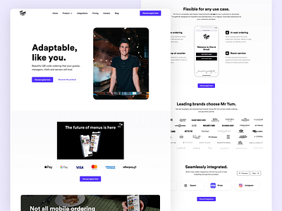 Mr Yum - Food Order & Delivery App Integration Website clean clean ui delivery app design food app ui ui design uidesign ux ux design web design website website design