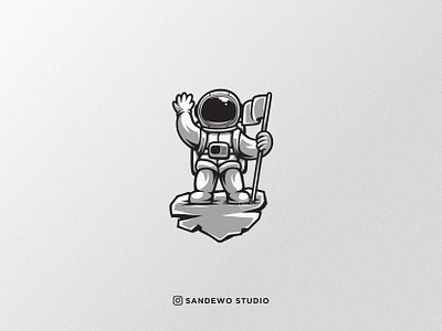 Cute Astronaut Illustration Design adobe illustrator astronaut astronaut illustration astronaut logo awesome awesome creative logos brand branding cute astronaut design helmet logo illustration label logo logo design logodesign logos logotype vector vector logo