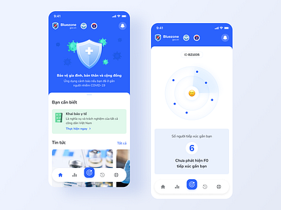 Bluezone App covid ui ui design