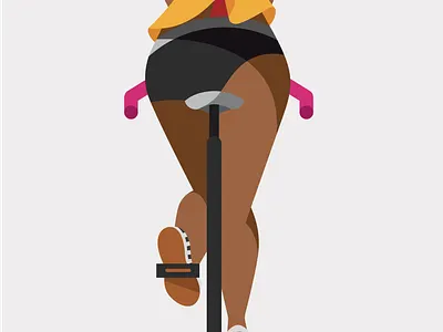Fixiegirl bicycle bike character flat riding woman