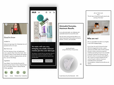 Skincare Ecommerce - Mobile Website brand design branding design ecommerce graphic design landing page mobile prototype responsive design skincare store ui uiux user experience user interface design web design webdesign webdesigner website wireframing