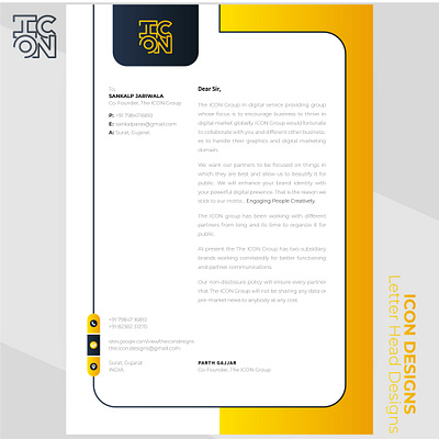 Banana Themed Yellow Colored Letter Head Designs black business letter heads design gajjar parth letter letter heads orange sankalp jariwala theicondesigns theicongroup yellow yellow letters