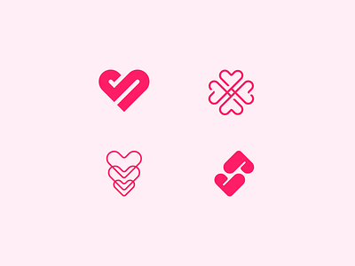 Love Logomark Collection brand branding brandmark collection concept geometric heart icon identity logo design logomark love minimal minimalist modern pink romantic simple symbol valentine