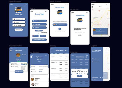 School Bus GPS Tracking System app branding design figmadesign logo typography ui user experience