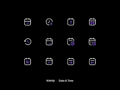 Iconly Pro | Date and time icons calendar calendar app calendly date day design google calendar icon icon set icondesign iconography iconpack icons iconset illustration logo night time ui