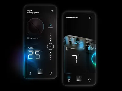 Smart House Futuristic Concept animation dark mode device energy futurism glassmorphism home house mobile monitoring remote smart app smart house ui