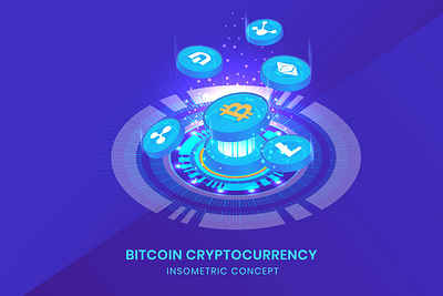 Cryptocurrency - Insometric Vector 3d animation 3d art 3d character 3d illustration agency app business concept design development flat illustration landing page logo page ui vector web web page website