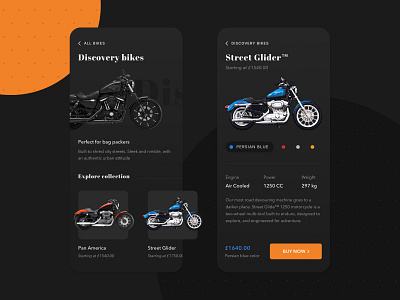 Harley Davidson Online Store Design app design appdesign automobile bike branding clean dark design design ui ecommerce harley davidson logo motorbike motorcycle online sales online shop product designs shopping store ux