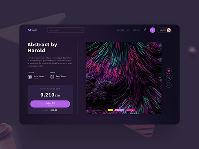 NFT Gallery Website black clean concept crypto dark design ecommerce gradient graphic graphic design interface modern nft pink purple shop ui ui design web website