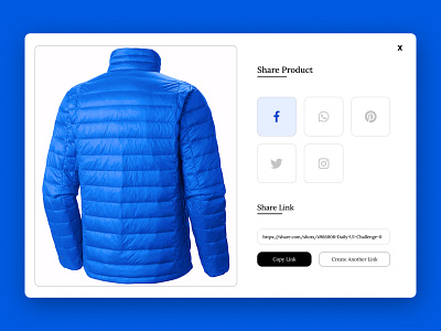 Daily UI Challenge - 010 - Social Share challenge dailyui design ecommerce options share social social share ui uidesign uiux website