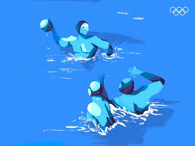 Tokyo 2020 blue graphic design illustration medal olympics olympics games sports team tokyo 2020 waterpolo
