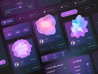 UI Elements | My NFT app blockchain collage collection crypto design desire agency graphic design marketplace mobile nft nft marketplace nfts non fungible token non fungible tokens ui ui elements ui kit web web 3.0