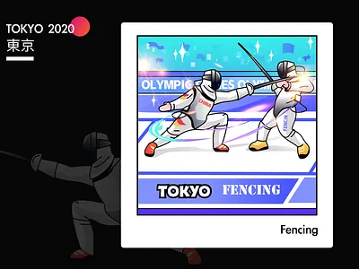 Fencing design fencing illustration olympic games sports tokyo2020