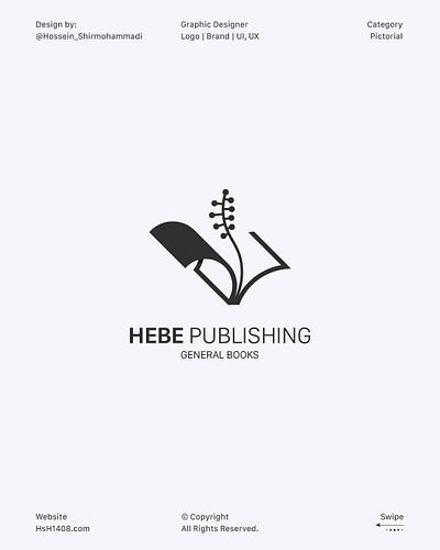 Open book and Hebe flower Logo logoconcepts