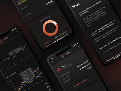 Analytics Dashboard for Progressive Web App analytics blockchain clean ui crypto dark mode dashboard data finance fintech app glassmorphism mobile mobile app product design pwa transactions ui ux