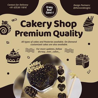 Crazy Over Cakes social media posts bakkery branding bread cakery cakes crazy gajajr parth icon designs illustration post designing sankalp jariwala social media social media posts theicondesigns theicongroup