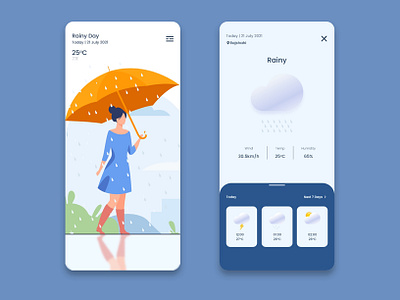 Mobile Weather App UI Design app app design branding dark login ui design graphic design illustration logo mobile app soft ui ui ui ux ui design ux design weather weather app