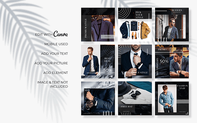 FREE INSTAGRAM TEMPLATE FOR MAN FASHION WITH CANVA free