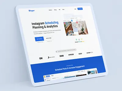 HopperHQ Hero freelance header hero hero section hopperhq landing page landing page redesign schedule ui web web design web designer webdesign website website design