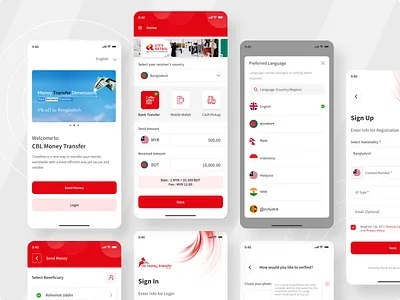 Mobile Remittance App bank bank app banking banking app clean design finance financial app fintech fintech app mobile app mobile design mobile ui mobile wallet