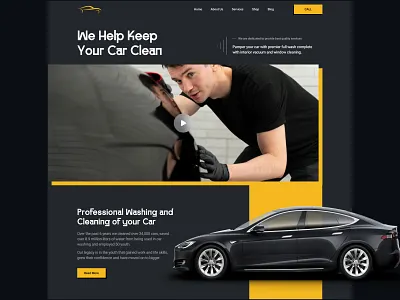 Car wash and repair shop automobile automobile parts car car repair car showroom car wash clean garage industry landing page minimal parts shop repair repair service service shop ui uiux wash web design