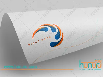 logo blue farsi hunuru illustration logo orange persian