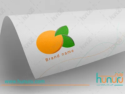logo farsi fruits green hunuru illustration logo orange persian