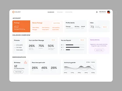 Dashboard Colony App concept concept dashboard data ui ux