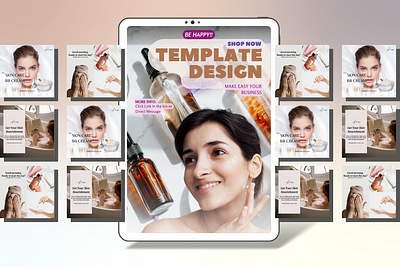 Skincare Templates Social Media 05 advertisement beauty beautycare beautyskincare branding cosmetics design health healthy instagram instagrampost pinterest product skincare spa