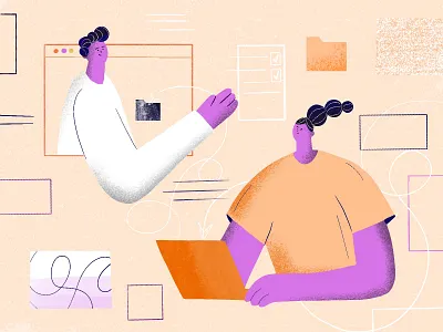 Digital agency 🖥 article illustration blog illustration composition digital agency digital illustration graphic design illustration illustrationdesign illustrator instagram it medicine procreate texture