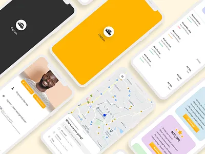 Captain - A Ride Sharing App branding design figma mobile app mobile app design ride ride sharing app ui ux