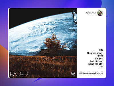 Faded song - Alan Walker, Iselin Solheim | #17 alan walker album art album cover design branding design digital art digital image edm faded graphic design lightroom music album recreation permission less projects photo manipulation photoshop song album space view