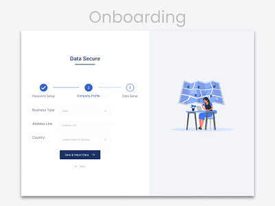 Onboarding app complete illustration login onboarding page progress registration step ui uiux ux web web app web page website