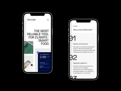 Biocode.io Homepage mobile views clean flat minimal ui web