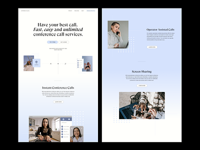 Conference Calling Company Home Page branding design graphicdesign ui web website
