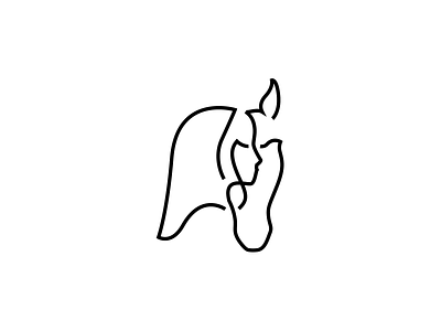 Love animal bond branding design drawing equestrian equine flat horse icon illustration line logo logo designer love minimal monoline single line vector woman