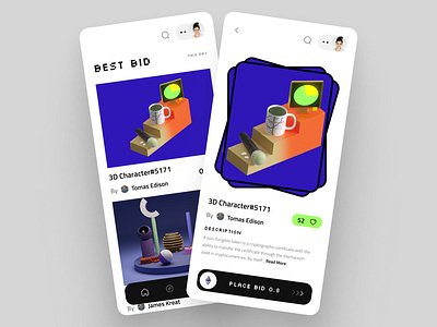 NFT Market Place - App Design app app design app ui batix clean clean design colors design design app illustration market place mobile app mobile design mobileapp mobiledesign nft nft market place nft shop ui ui ux