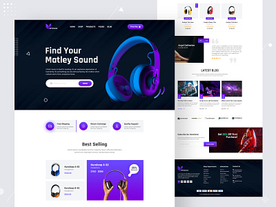 Headphone Ecommerce Template design ecommerce ecommerce template template ui ux website