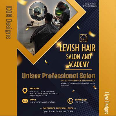 Levish hair salon flyer flyer flyer designs flyers hair hair academy hair saloon parth gajjar poster poster designs posters saloon sankalp jariwala theicondesigns theicongroup unisex saloon