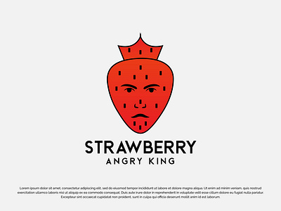 Business Logo Design - Strawberry Angry King company logo