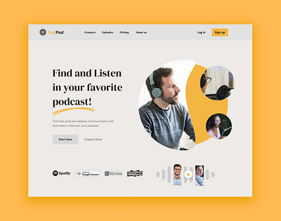 Podcast Web Banner Design banner header hero podcast webdesign website