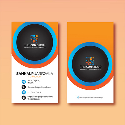 Orange Blue Business cards business card business card designs professional card designs professional cards sankalp sankalp jariwala theicondesigns theicongroup visiting card designs visiting cards