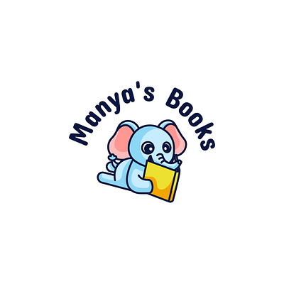 Elephant Logo blue character design design elephant elephant logo graphic design illustration library library logo logo logo design vector yellow