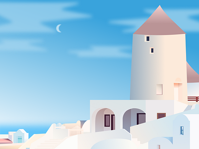 Traveling Header Web - Santorini, Greece 3d adobe app architecture art branding design destination figma flat flat illustration graphic design illustration illustrator logo traveling ui ux vector website