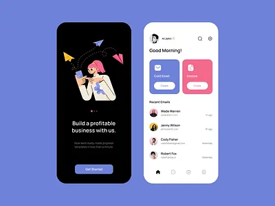 Cold Emailing App Design app branding clean colors design dribbble dribbble best shot email app home illustration mobile onboarding product typography ui uidesign ux uxdesign