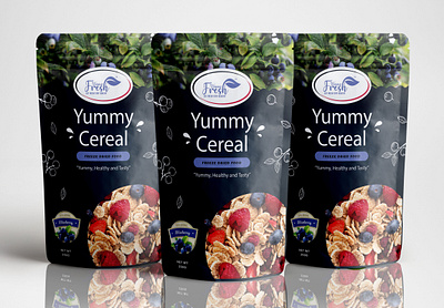 Blueberry Cereal Packaging Design 3d bottle design branding cbd packaging cerealpack design graphic design illustration labeldesign logo packaging